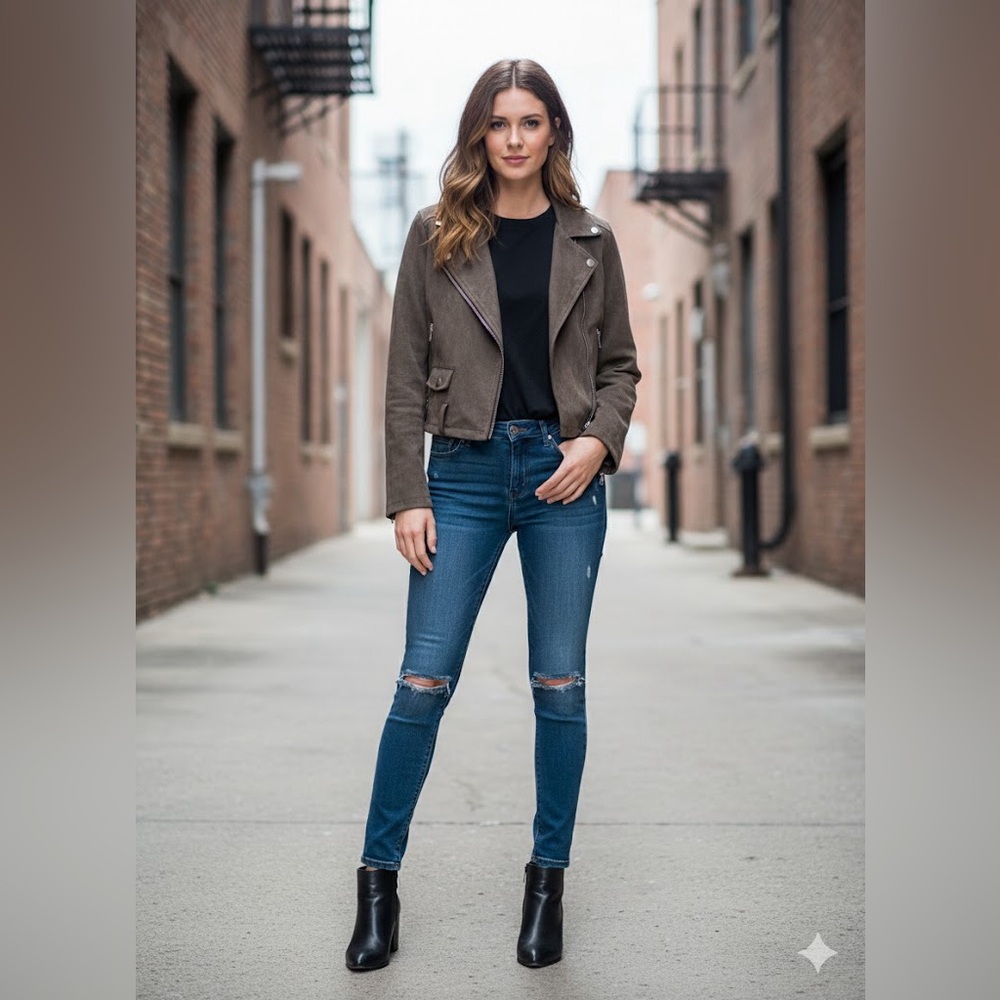 Artizia Talula Vegan Suede Brown
Asymmetrical Moto Jacket‎ Size Medium